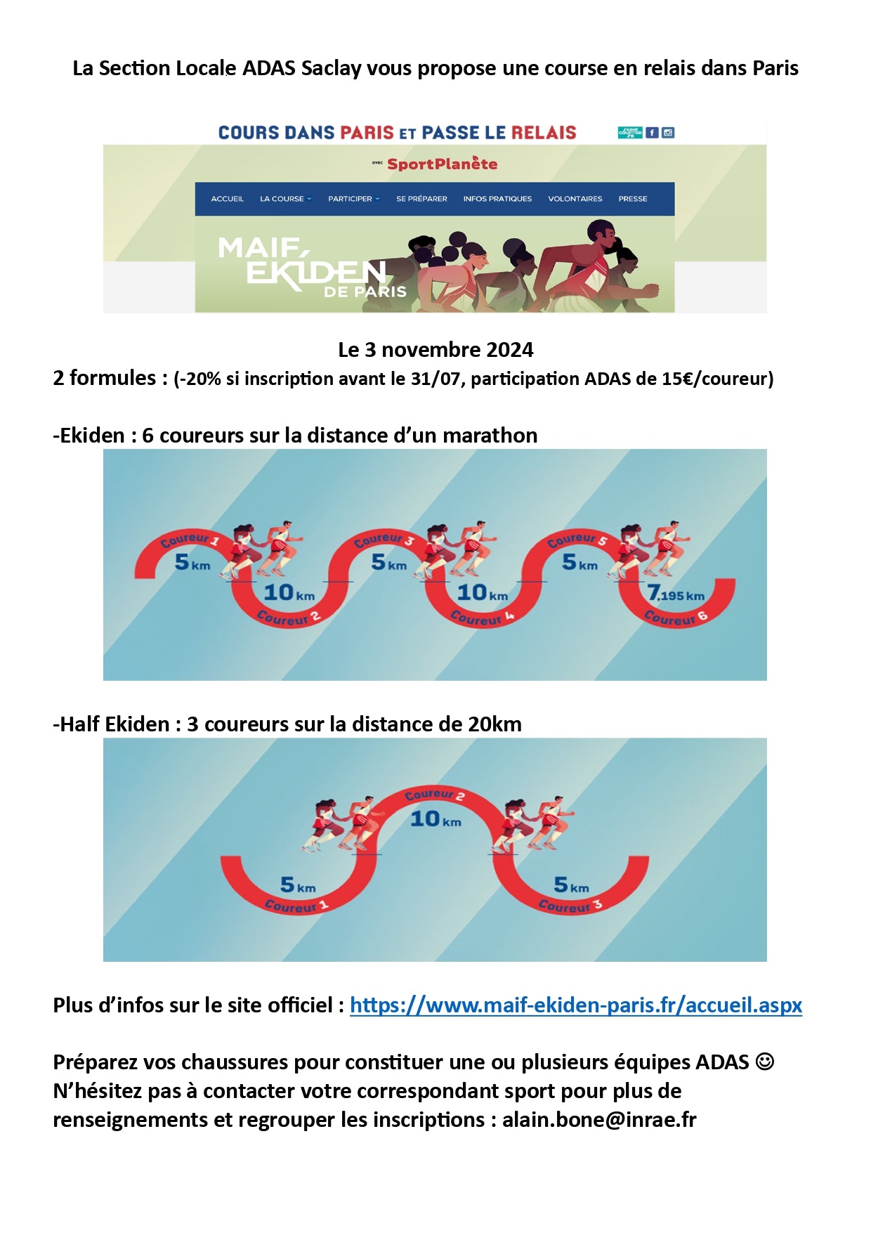 Flyer Ekiden de Paris