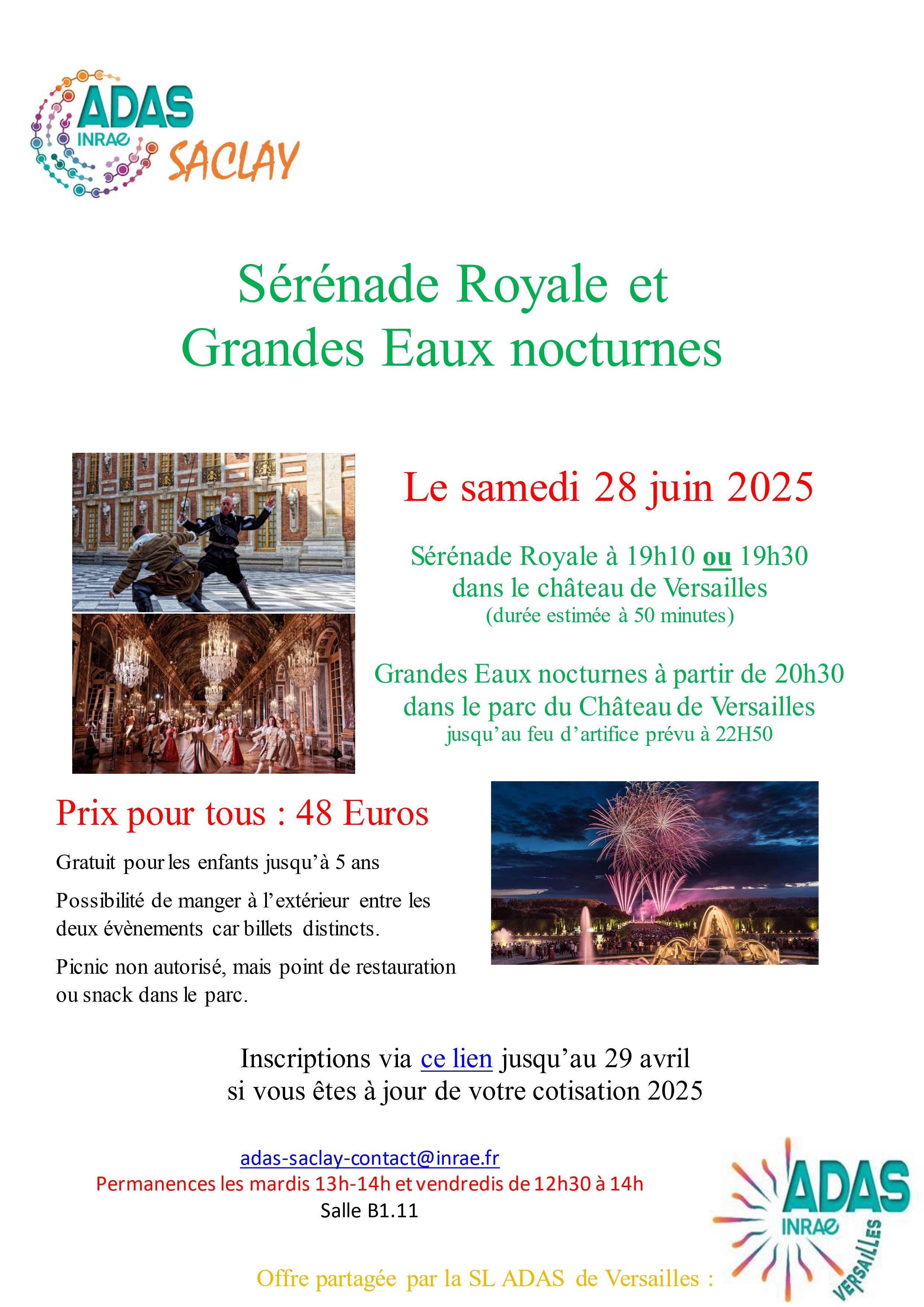 Flyer Sérénade et Grandes eaux 2025