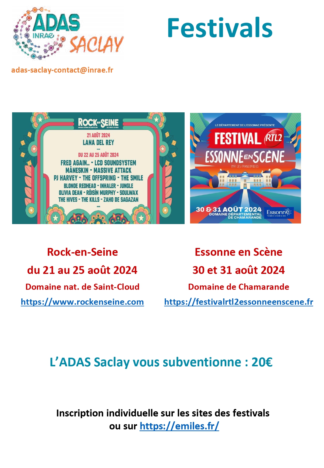 Flyer Festivals de musique